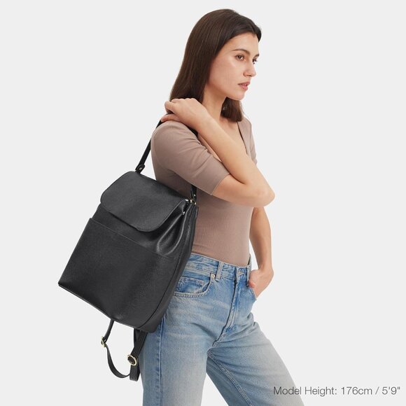 Leather Backpack Purse for Women Travel Fashion Designer Ladies Backpack Black main image 7